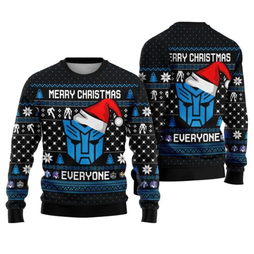 Transformers Ugly Christmas Sweatshirt Optimus Prime Bumblebee Autobots Xmas Sweater image 0