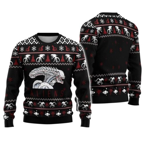 Alien Christmas Sweater Ridley Scott-Inspired Ugly Xmas Sweater UFO Area 51 Sweatshirt image 0