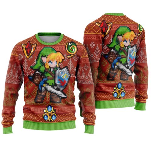 The Legend of Zelda Christmas Sweatshirt Tears of the Kingdom Link Ugly Sweater image 0