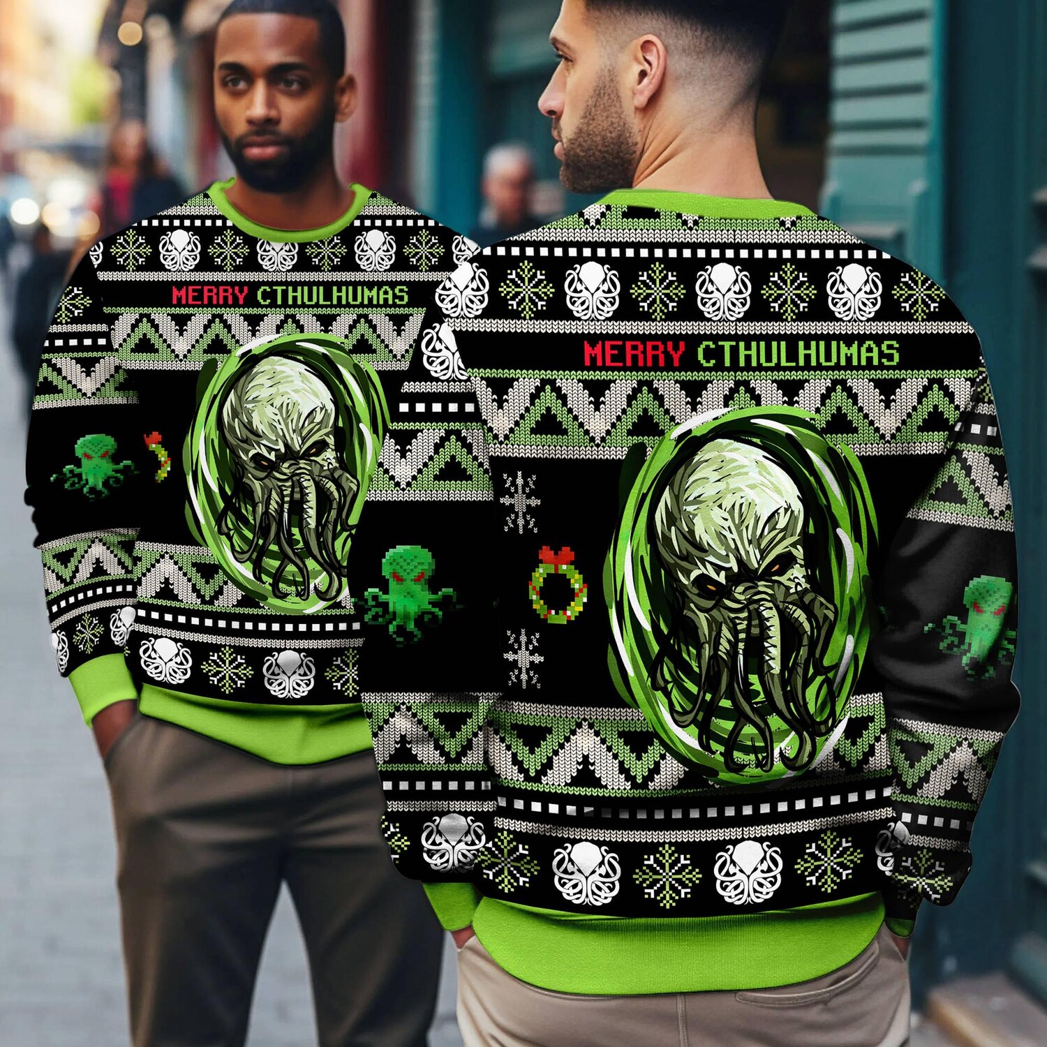 Call of Cthulhu Christmas Ugly Sweatshirt Video Game Inspired Holiday Sweater image 2