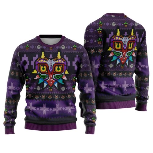 The Legend Of Zelda Link Ugly Christmas Sweatshirt Majora's Mask Zelda Xmas Sweater Video Game Holiday Jumper image 0