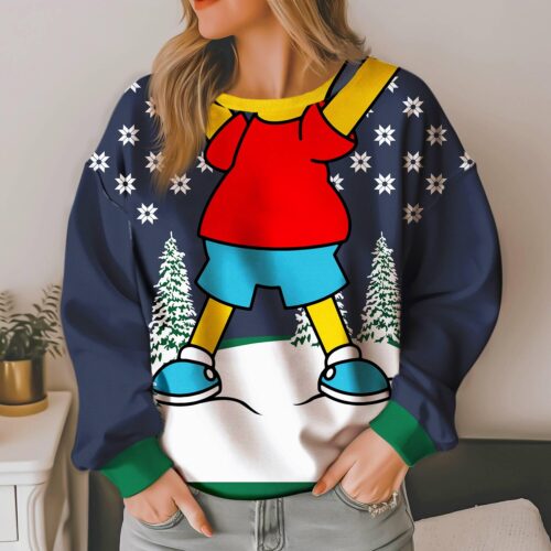 Bart Simpson Ugly Christmas Sweatshirt The Simpsons Holiday Sweater Simpsons Family Xmas Pullover image 1