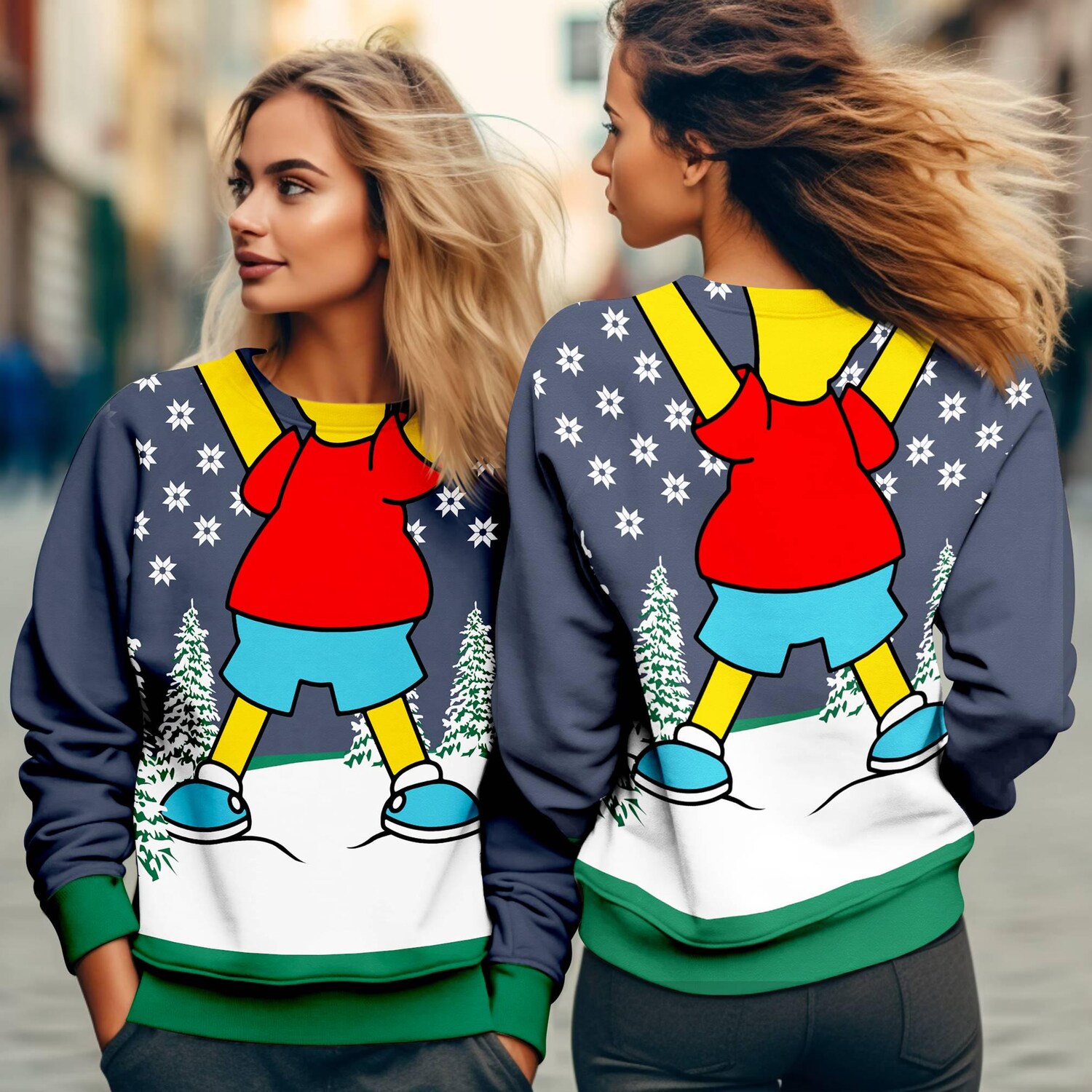 Bart Simpson Ugly Christmas Sweatshirt The Simpsons Holiday Sweater Simpsons Family Xmas Pullover image 3