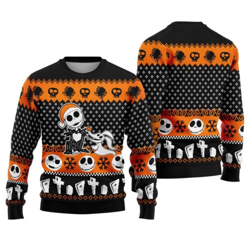 Jack Skellington Christmas Sweater Nightmare Before Christmas Ugly Sweatshirt Holiday Gift image 0