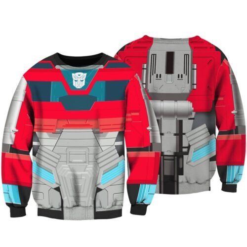 Optimus Prime Transformers All Over Print Hoodie Autobots Costume Sweatshirt Unisex Pullover image 0