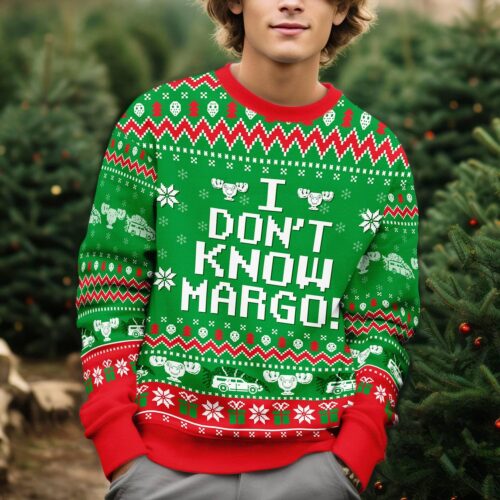 National Lampoon's Christmas Vacation Ugly Christmas Sweatshirt I Don't Know Margo Todd and Margo Shirt image 0