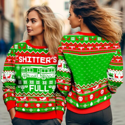 Christmas Vacation Ugly Sweater Merry Christmas Shitter's Full Cousin Eddie Sweatshirt image 1