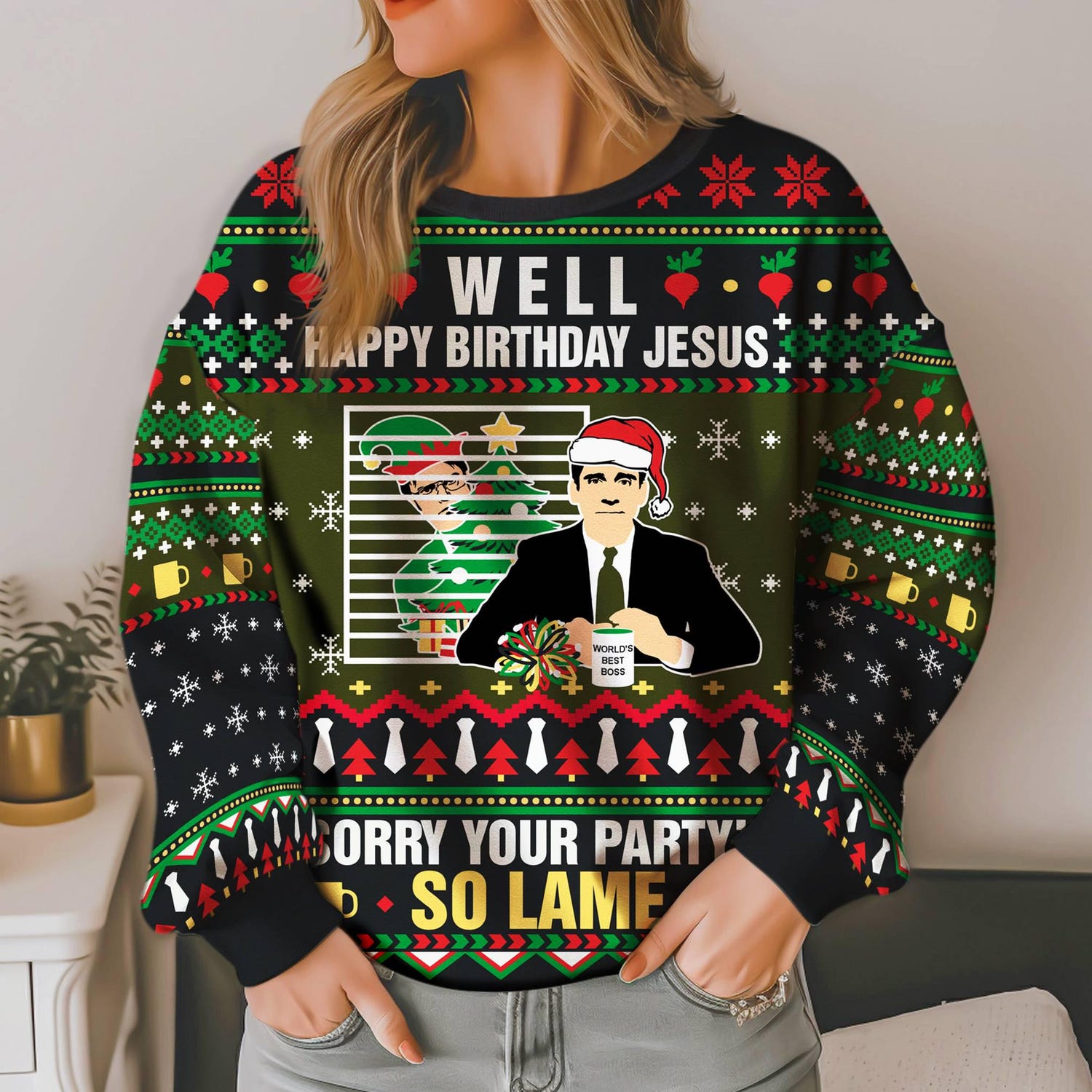 Michael Scott Ugly Christmas Sweater The Office Holiday TV Show Shirt Movie Sweater image 2