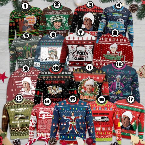 National Lampoon's Christmas Vacation Ugly Sweater - Shitter's Full Holiday Sweater Gift image 0