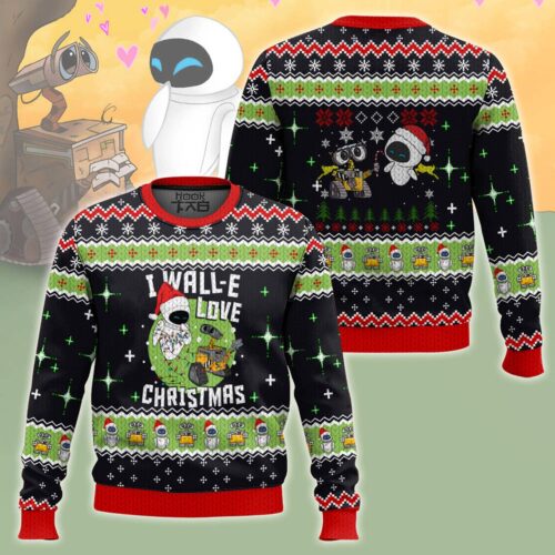 Wall-E and Eve Christmas Shirt Pixar Disney Holiday Tee Cute Wall-E Christmas Top image 0