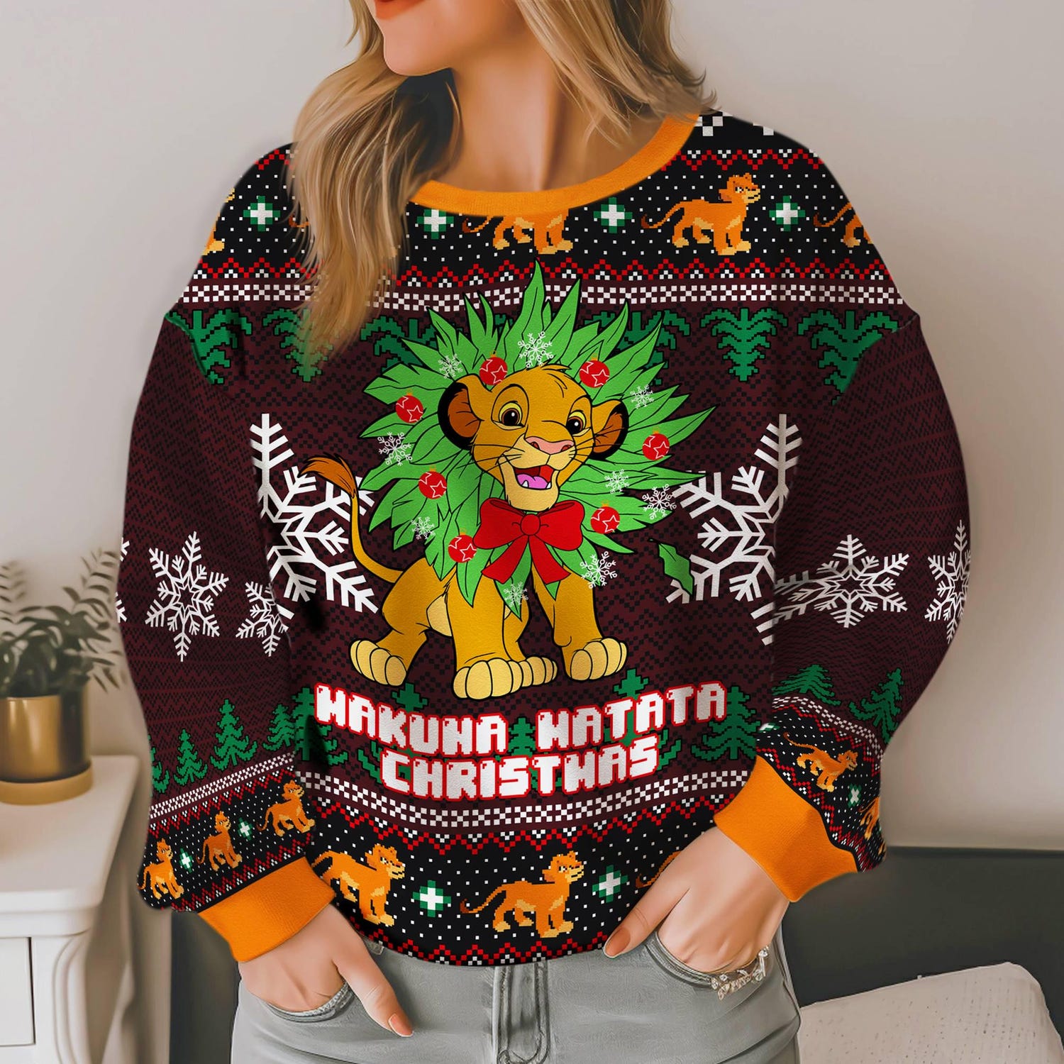 Simba Lion King Christmas Sweater Hakuna Matata Ugly Sweatshirt Disney Holiday Gift Idea image 3