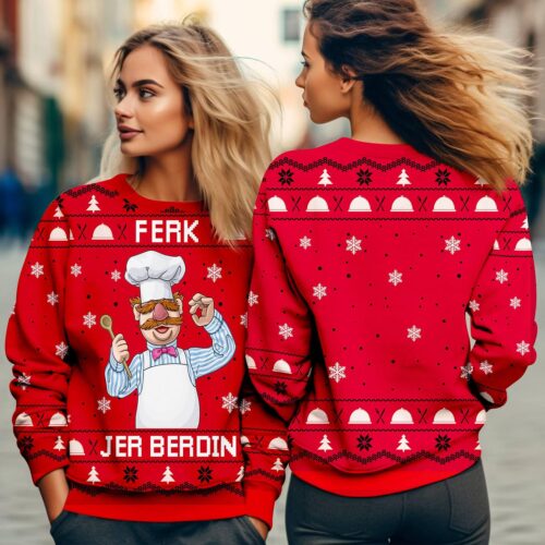 Swedish Chef Muppet Christmas Sweater Ugly Christmas Sweatshirt Muppet Show Holiday Apparel image 0