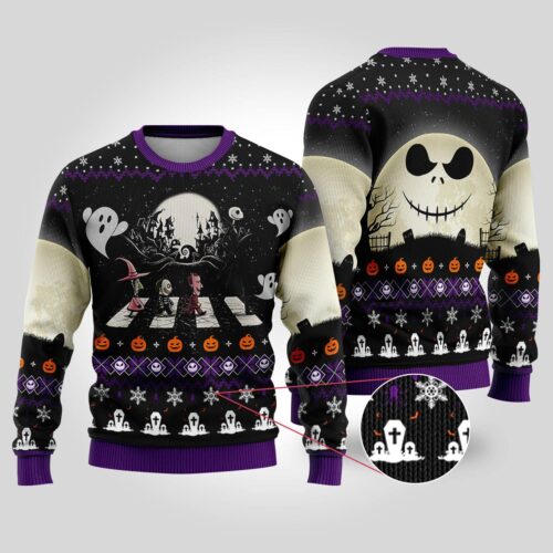 The Nightmare Before Christmas Sweater Jack Skellington Xmas Sweater Jack and Sally Shirt image 0