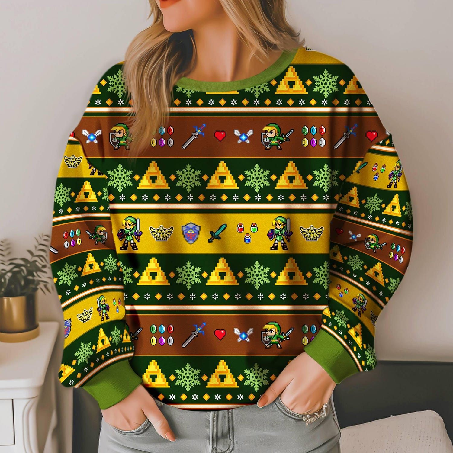 Legend of Zelda Christmas Sweatshirt Tears of the Kingdom Ugly Sweater Breath of the Wild Xmas image 3