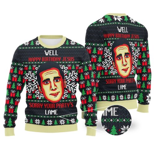 The Office Ugly Christmas Sweatshirt Michael Scott Funny Holiday Sweater Xmas Gift image 0