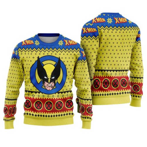 Marvel X-Men Wolverine Ugly Christmas Sweatshirt Santa Claws Holiday Sweater Wolverine Xmas Apparel image 0