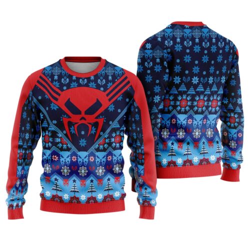 Miguel O'Hara Spider-Man 2099 Christmas Sweatshirt Across the Spider-Verse Sweater image 0