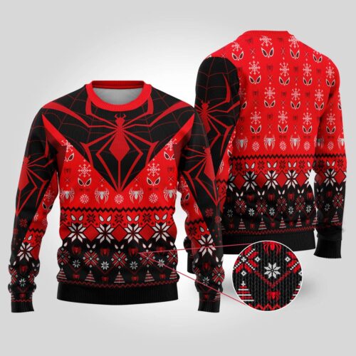 Miles Morales Spider-Man Ugly Christmas Sweatshirt Avengers Holiday Sweater Marvel Gift image 0