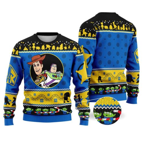 Disney Toy Story Christmas Sweatshirt Woody & Buzz Lightyear Ugly Sweater Disneyland image 0