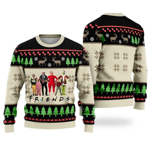 Funny Friends Christmas Movie Sweater Ugly Xmas Sweater Friends Themed Holiday Sweatshirt image 0