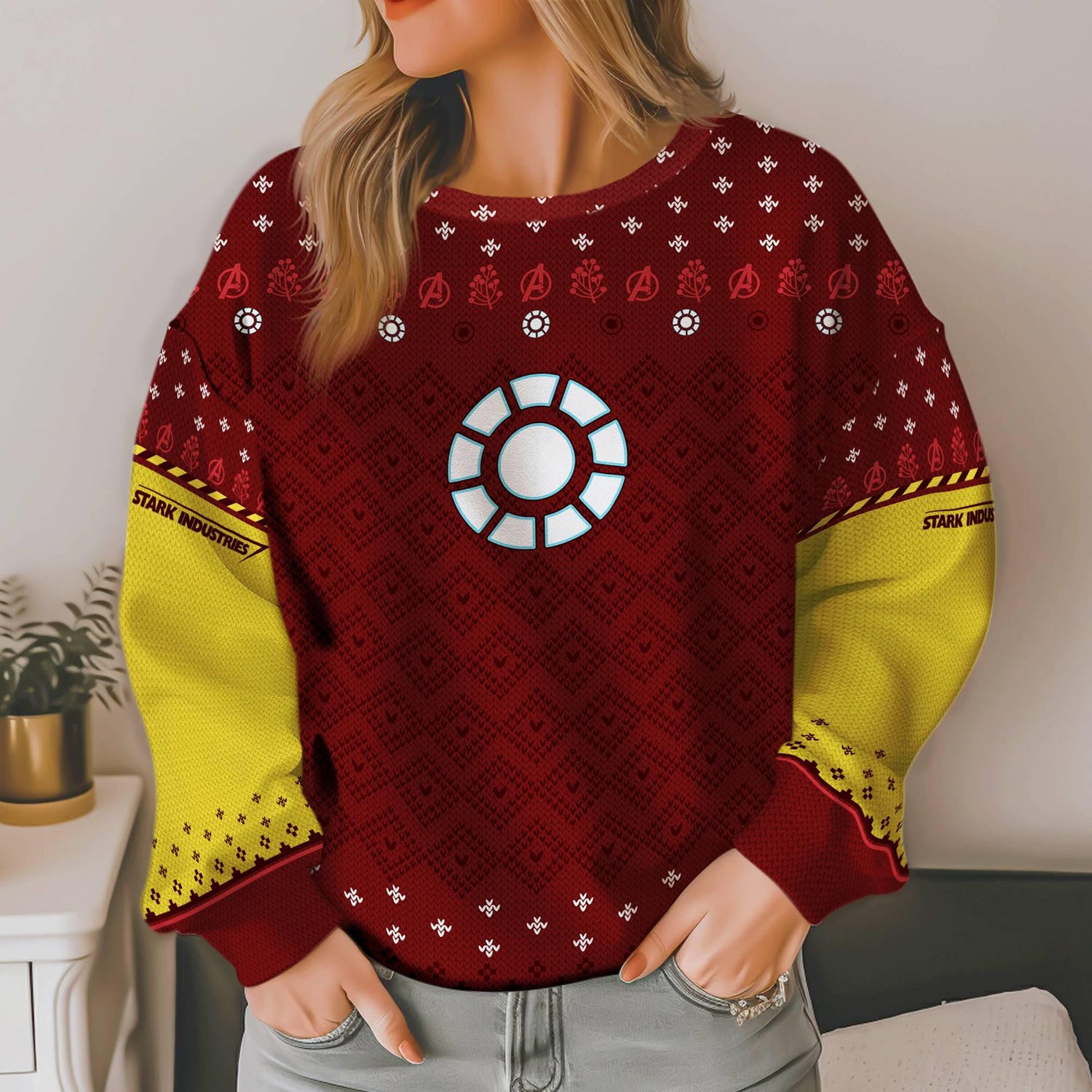 Tony Stark Iron Man Ugly Christmas Sweater Avengers Xmas Sweatshirt Marvel Superhero image 4