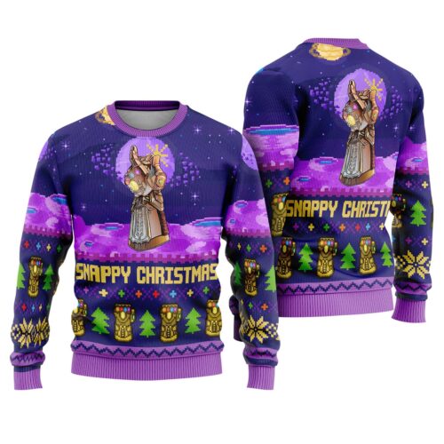 Christmas Infinity Gauntlet Ugly Sweatshirt Thanos Avengers Endgame Christmas Sweater image 0