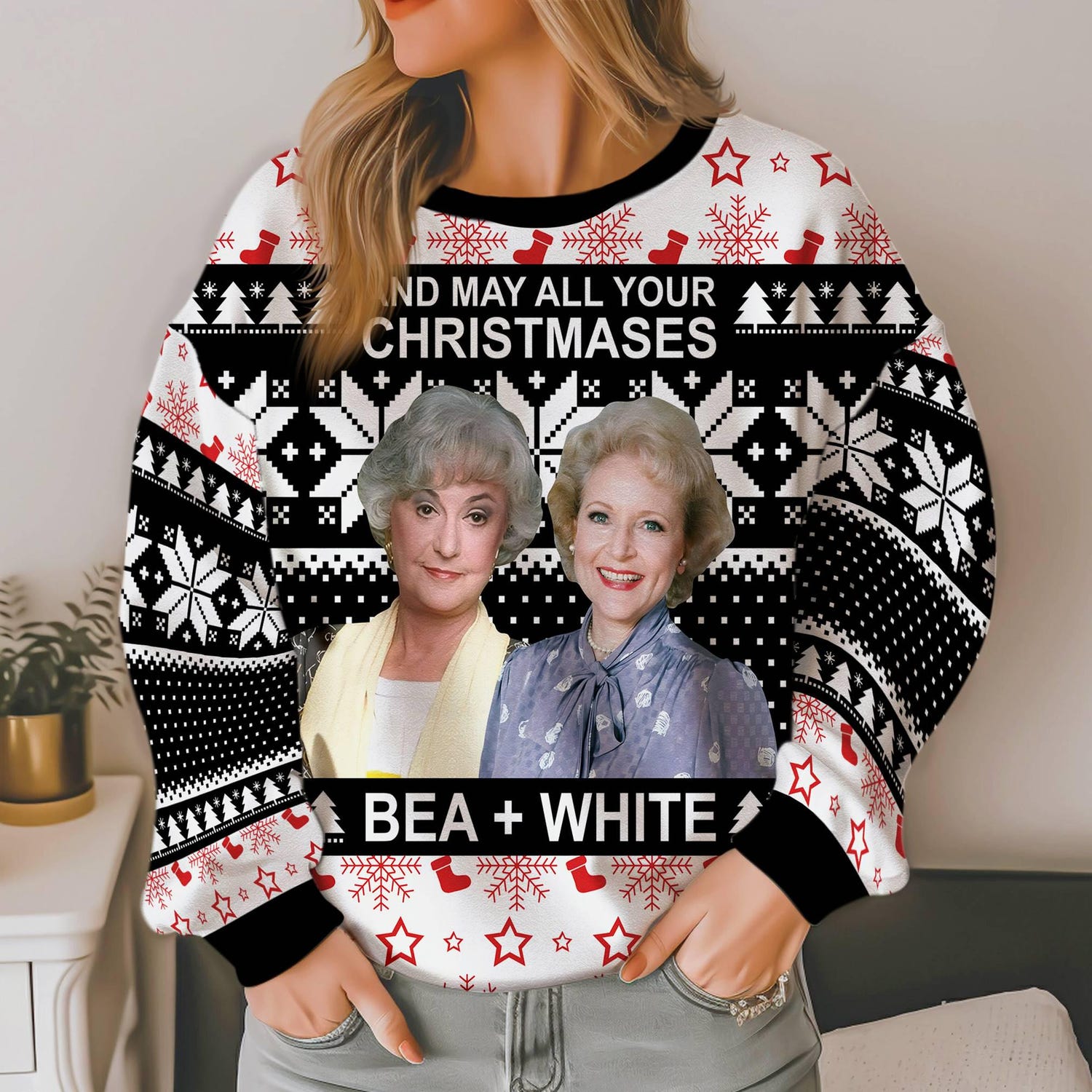 Golden Girls Christmas Sweater Ugly Xmas Sweater Knitted Holiday Sweater Funny Christmas Jumper image 4