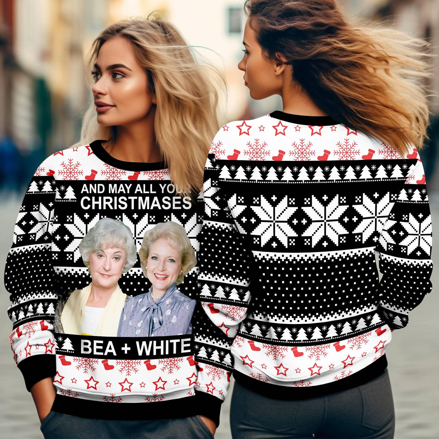 Golden Girls Christmas Sweater Ugly Xmas Sweater Knitted Holiday Sweater Funny Christmas Jumper image 1