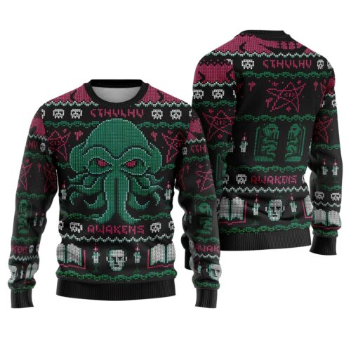 Cthulhu Christmas Sweater Ugly Xmas Lovecraft Sweatshirt Call of Cthulhu Holiday Shirt image 0