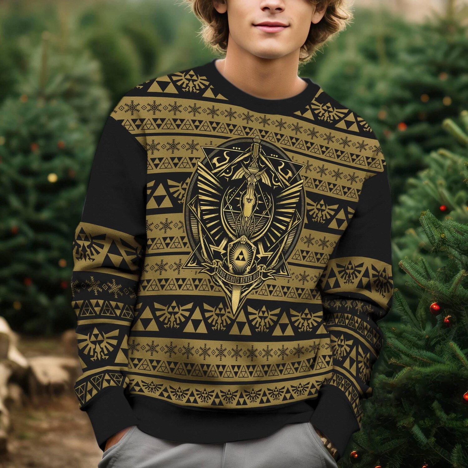 Legend of Zelda Ugly Christmas Sweater Breath of the Wild Xmas Sweatshirt Zelda Gift image 4