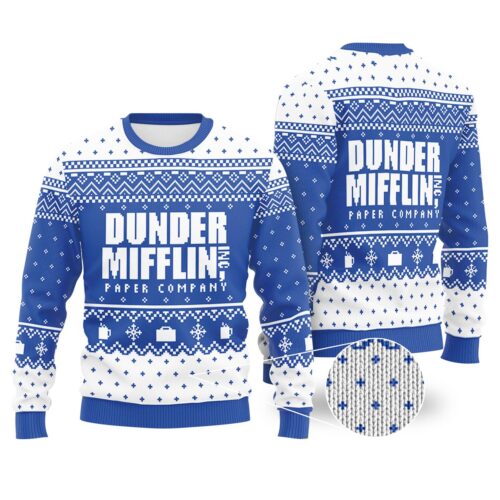 The Office Ugly Christmas Sweatshirt Dunder Mifflin Holiday Sweater Funny Xmas Apparel image 0