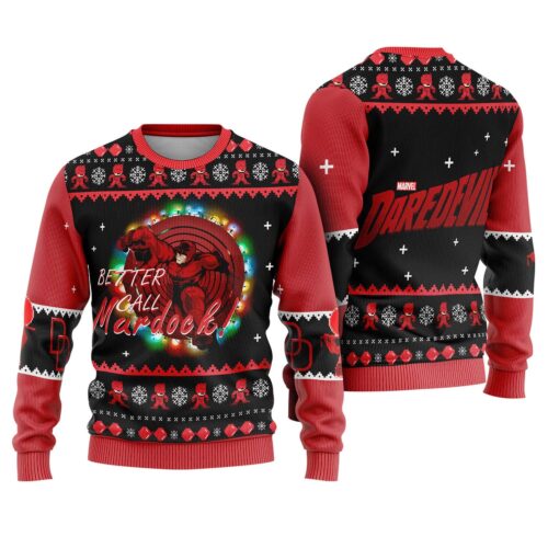 Daredevil Matt Murdock Ugly Christmas Sweatshirt Superhero Xmas Sweater image 0