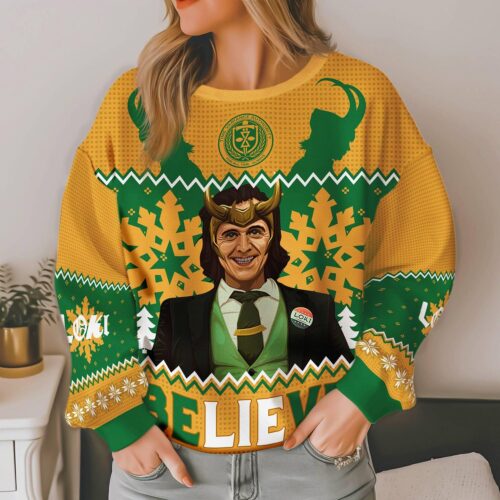 Loki Laufeyson Christmas Ugly Sweater Avengers God of Mischief Holiday Shirt Superhero King Loki Sweater image 0