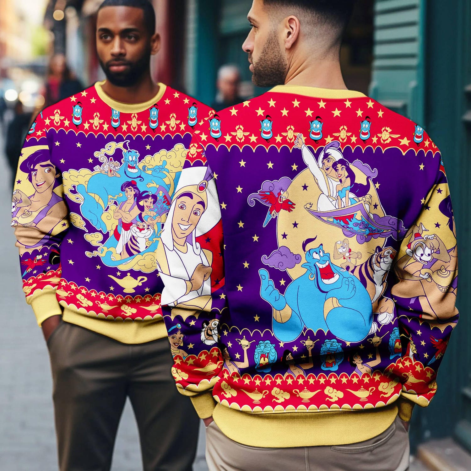 Disney Jasmine Christmas Sweater Aladdin Ugly Holiday Sweatshirt Disneyland Xmas Gift Apparel image 1