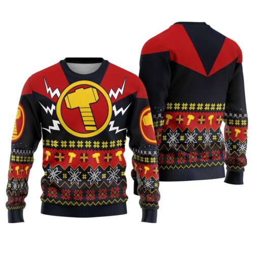 Thor Avengers Christmas Ugly Sweater Sweatshirt Festive Xmas Party Apparel image 0