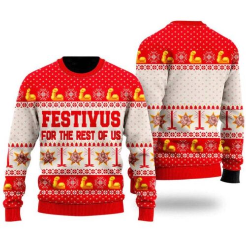 Festivus Ugly Christmas Sweater Seinfeld Sweatshirt Vintage 90s Sitcom Holiday Gift image 0