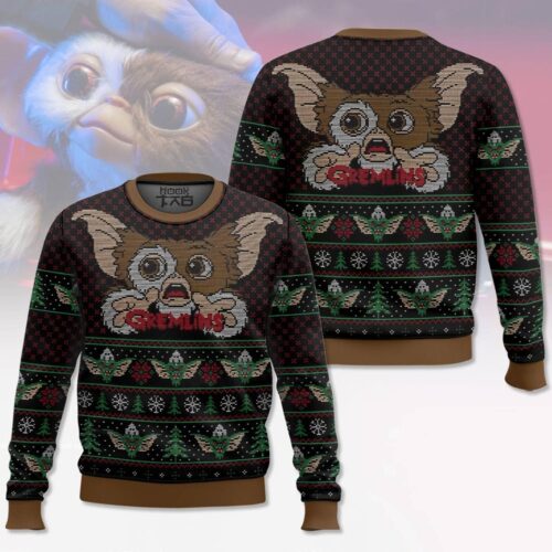 Gremlins Christmas Ugly Sweater Family Xmas Sweatshirt Holiday Movie Sweater image 0