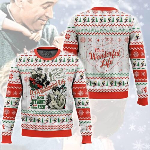 It's a Wonderful Life Christmas Sweater George Bailey Sweatshirt Holiday James Stewart Gift image 0