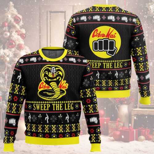 Cobra Kai Karate Kid Ugly Christmas Sweater All Valley Champion Xmas Sweatshirt image 0