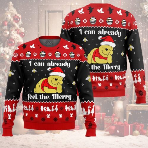 Winnie The Pooh Ugly Christmas Sweater Disneyland Pooh Bear Sweatshirt Holiday Crewneck image 0