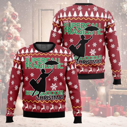 Mary Poppins Christmas Sweater Women's Movie Character Xmas Hoodie Magical Castle Party Gift image 0