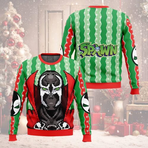 Hellspawn Ugly Christmas Sweater King Spawn Superhero Sweatshirt Comic Book Holiday Sweater image 0