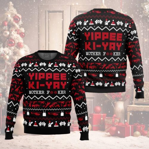 Die Hard Ugly Christmas Sweater Yippee Ki-Yay McClane Winter Holiday Pullover image 0