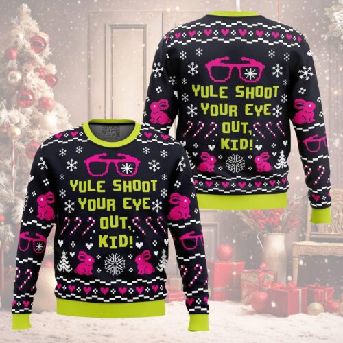 Yule Shoot Your Eye Out Ugly Christmas Sweater A Christmas Story Ralphie Scut Farkus Design image 0