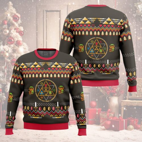 Legend of Zelda Ugly Christmas Sweater Breath of the Wild Gamer Sweatshirt Holiday Gift image 0